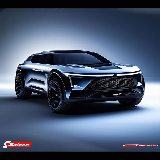 This concept describes a hypothetical SUV designed by Saleen, maintaining the brand's unique aerodynamic design, high speed, and luxury while adding the versatility and roominess of an SUV