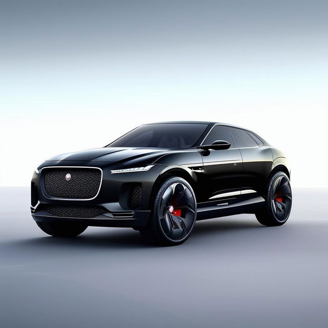 This is a concept of a hypothetical SUV designed by Jaguar, maintaining the brand's elegant design, powerful performance, and luxury while adding the spaciousness and versatility of an SUV