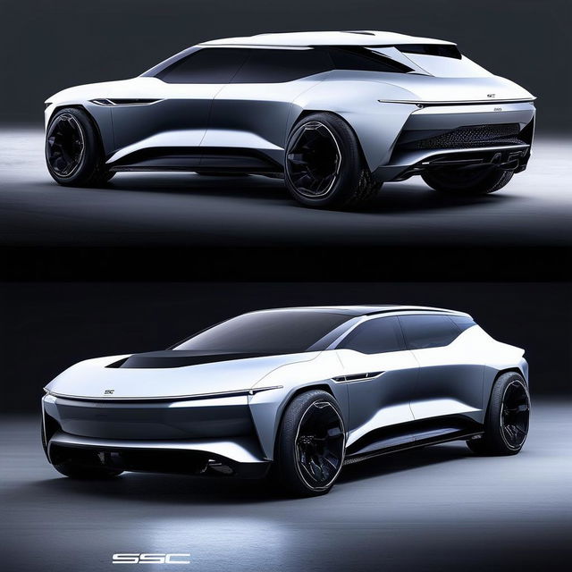 This is a concept of a hypothetical SUV designed by SSC, maintaining the brand's unique aerodynamic design, blistering speed, and luxury while adding the versatility and spaciousness of an SUV