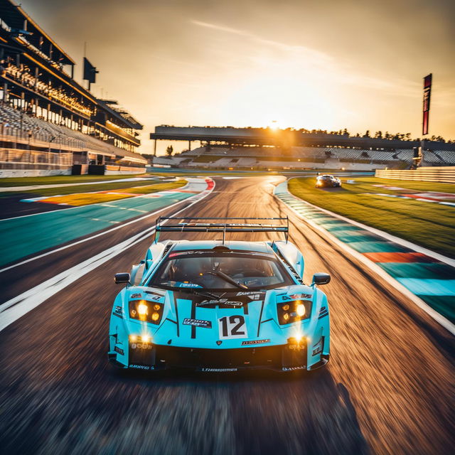 An image of a Lamborghini race car participating in the 24 Hours of Le Mans race