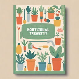 A horticultural therapy workbook cover featuring illustrations of various plants and gardening tools