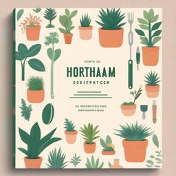 A horticultural therapy workbook cover featuring illustrations of various plants and gardening tools