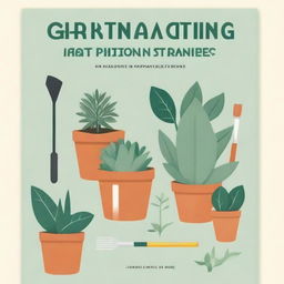 A horticultural therapy workbook cover featuring illustrations of various plants and gardening tools