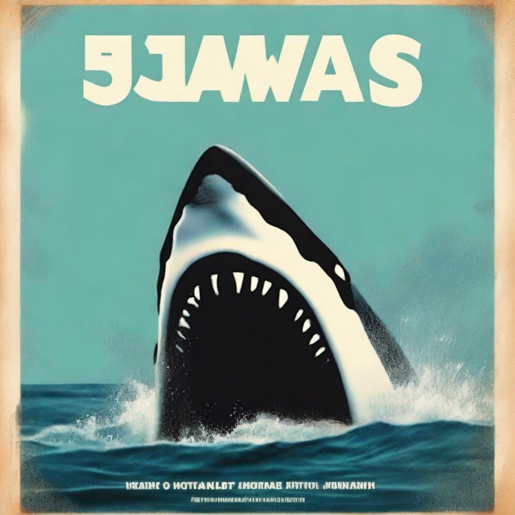 Generate a movie poster in the style of the classic film 'Jaws', but replace the title with 'Kiefer'