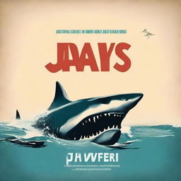 Generate a movie poster in the style of the classic film 'Jaws', but replace the title with 'Kiefer'