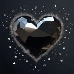 Create an image with a black background featuring small shattered crystals scattered around