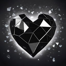 Create an image with a black background featuring small shattered crystals scattered around