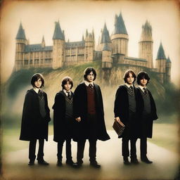 Create an image of The Marauders - The Hogwarts Years - Year One