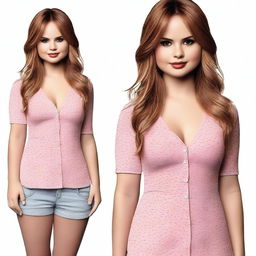 Generate a realistic full body image of the actress Debby Ryan.