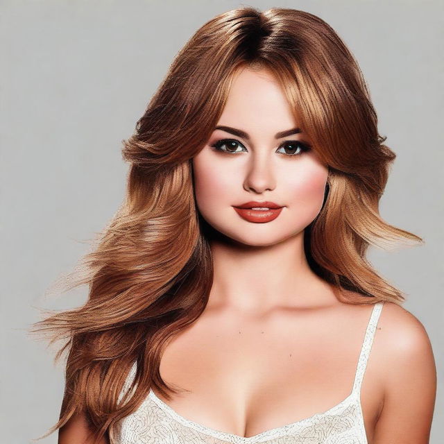 Generate a realistic full body image of the actress Debby Ryan.