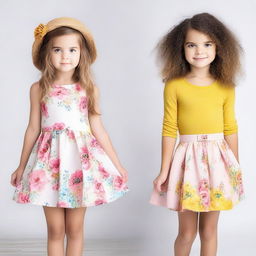 Create an image showcasing the most beautiful girls' clothes