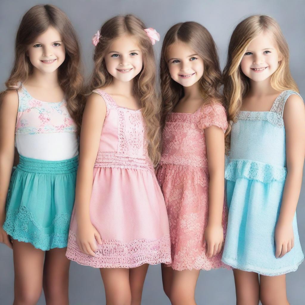 Create an image showcasing the most beautiful girls' clothes