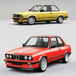 Generate an image of a classic BMW E30