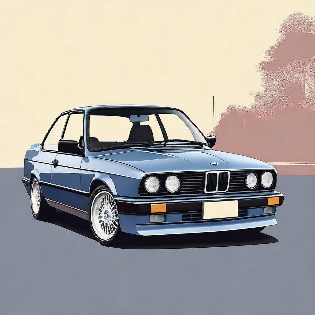 Generate an image of a classic BMW E30