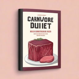 Generate an image of a book cover for a cookbook titled 'Carnivore Diet Cookbook'