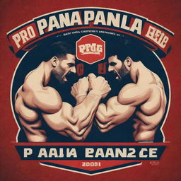 The official Pro Panja League logo, featuring robust, stylized arm wrestlers in competition, complemented by bold typography and dynamic elements that speak to the vibrance and intensity of the sport.