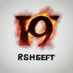 Create an image of the word 'Reshef' being drawn by ashes and fire