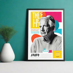 Create a sleek and modern poster design with bold fonts and vibrant colors