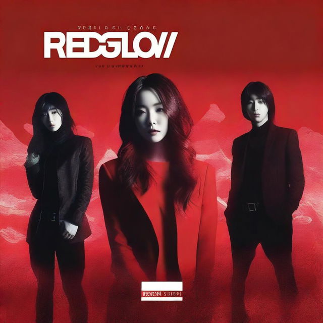 Create an alternate reality themed album cover for the music group Red Glow