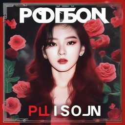 Design an alternate universe-themed album cover for the song 'Poison' from Red Glow Entertainment (RGE), also known as RGMG