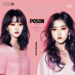 Create an alternate universe-themed album cover for the track 'Poison', a concert remix from the album 'Genius Trip Part 1' by Red Glow Music Group