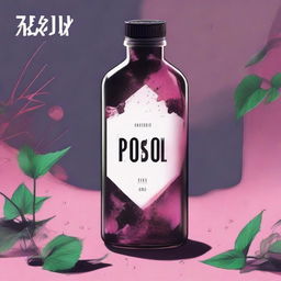 Design an experimental and lush album cover for the post-dubstep mix of the song 'Poison', performed by '7 Days a Week' (7Dream) and Kim Seulyeon of Snow