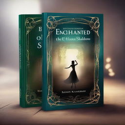 Create a captivating book cover for a novel called 'Enchanted Echos: The Twisted Dance of Glass and Shadows'