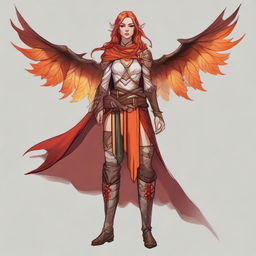 Generate a high-quality drawing of a female fall eladrin from Dungeons and Dragons