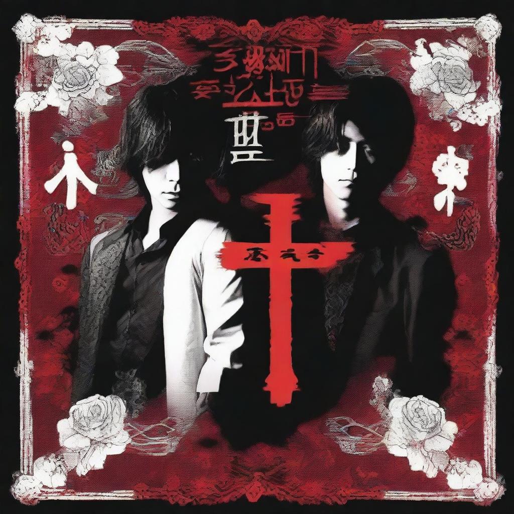 Design a dark and isolated single album cover for the alternative rock mix 'Sweet and Sour', performed by the Japanese-Korean rock band 'Dafina's Cross'