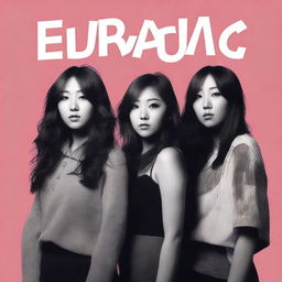 Design a spacious and isolated single album cover for the post-dubstep mix 'Euphoric', performed by the Korean-Canadian female performers Enwon and ZUMA