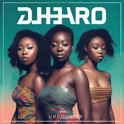 Create a spacious and isolated single album cover for the post-dubstep mix 'Euphoric', performed by the Korean-Canadian, African-American, and French-Ghanaian female performers Enwon and ZUMA