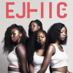 Create a spacious and isolated single album cover for the post-dubstep mix 'Euphoric', performed by the Korean-Canadian, African-American, and French-Ghanaian female performers Enwon and ZUMA