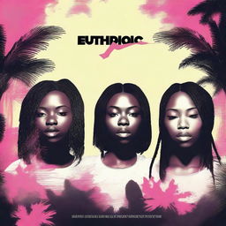 Create a spacious and isolated single album cover for the post-dubstep mix 'Euphoric', performed by the female performers Enwon and ZUMA