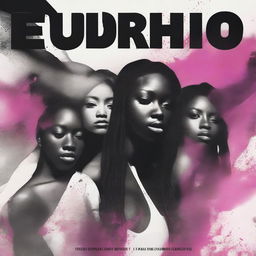 Create a raw and intense single album cover for the post-dubstep mix 'Euphoric', performed by the female performers Enwon and ZUMA