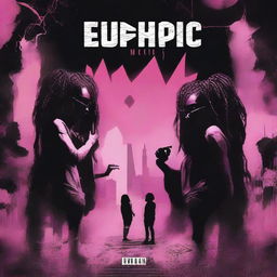 Design a single album cover for the post-dubstep mix 'Euphoric', performed by Enwon and ZUMA