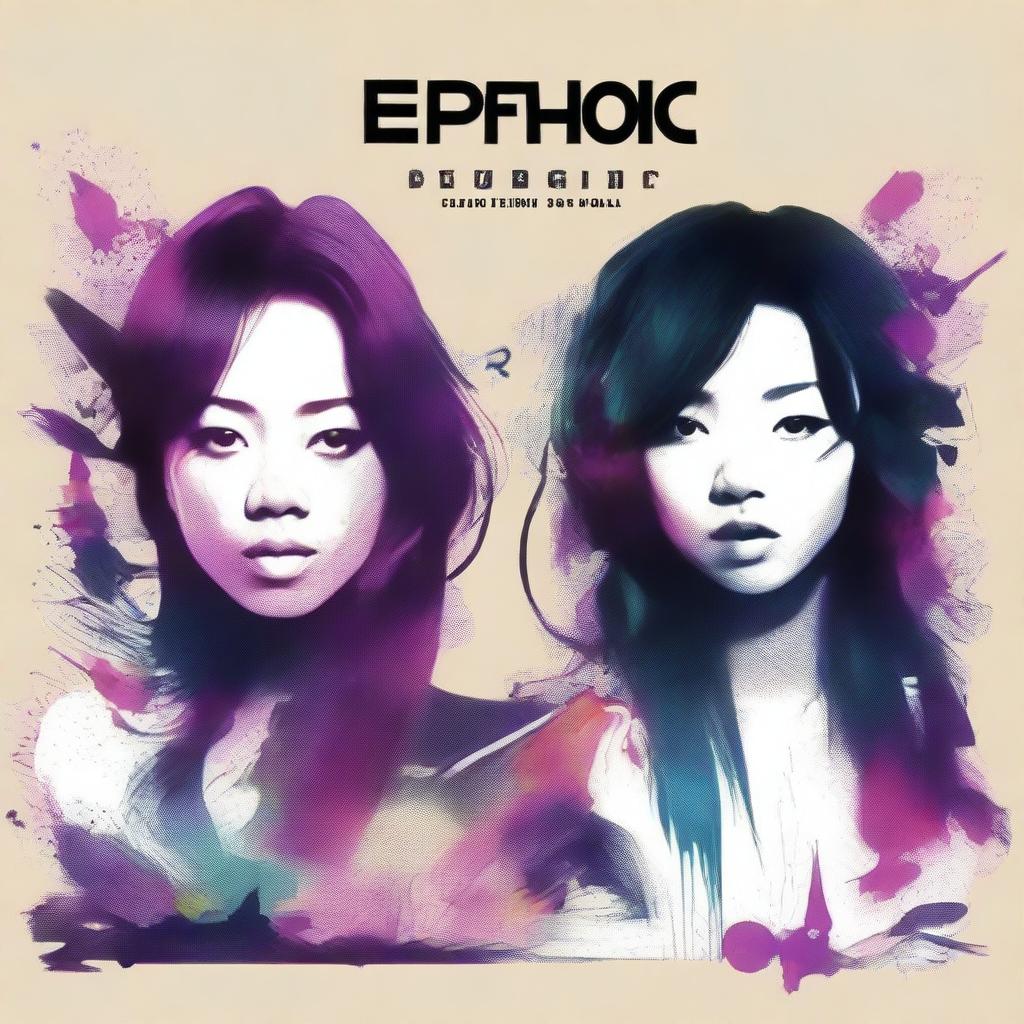 Design a single album cover for the post-dubstep mix 'Euphoric', performed by Enwon [Melissa, Danicka] and ZUMA