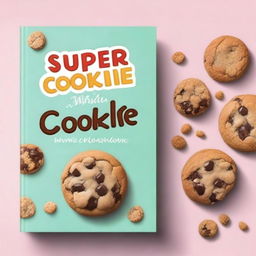 Generate an image of a professional book cover for a cookbook titled 'Super Easy Cookie Cookbook'