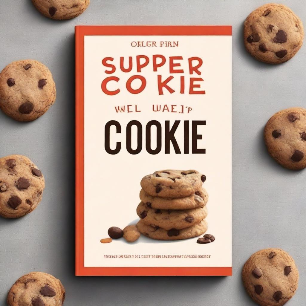 Generate an image of a professional book cover for a cookbook titled 'Super Easy Cookie Cookbook'