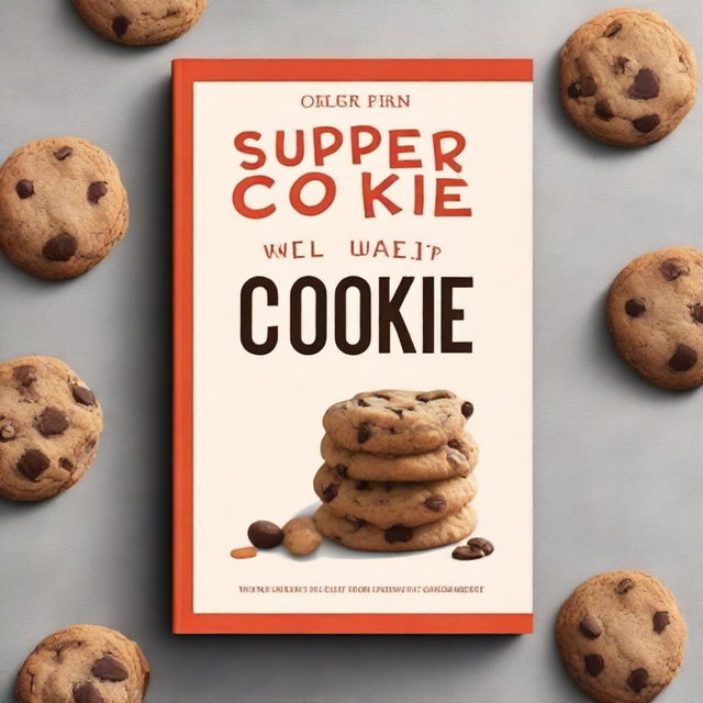 Generate an image of a professional book cover for a cookbook titled 'Super Easy Cookie Cookbook'