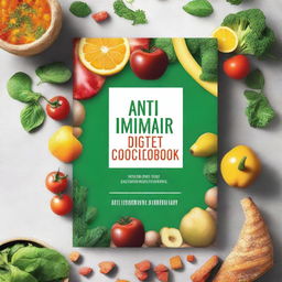 Generate an image of a book cover for a cookbook titled 'Anti-Inflammatory Diet Cookbook'