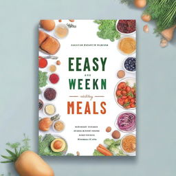 Generate an image of a book cover for a cookbook titled 'Easy Weeknight Meals Cookbook'