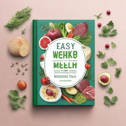 Generate an image of a book cover for a cookbook titled 'Easy Weeknight Meals Cookbook'