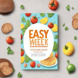 Generate an image of a book cover for a cookbook titled 'Easy Weeknight Meals Cookbook'