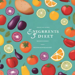 Generate an image of a book cover for a cookbook titled '5 Ingredients Mediterranean Diet'