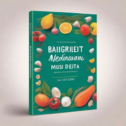 Generate a professional image of a book cover for a cookbook titled '5 Ingredients Mediterranean Diet'