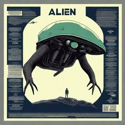 Create an alternative movie poster for the 1979 film 'Alien' in a clip art style