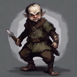 Generate an image of a halfling character from Dungeons and Dragons in a horror setting