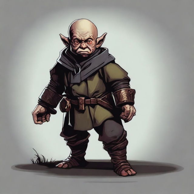 Generate an image of a halfling character from Dungeons and Dragons in a horror setting