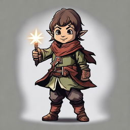 Generate an image of a halfling character from Dungeons and Dragons holding a morning star