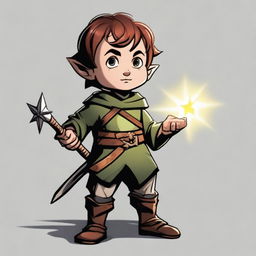 Generate an image of a halfling character from Dungeons and Dragons holding a morning star